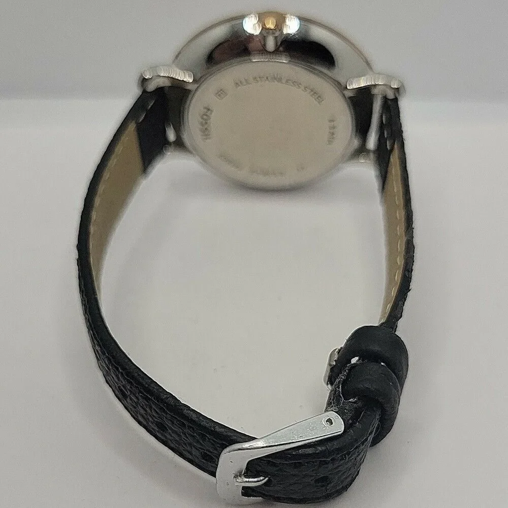 Fossil Jacqueline ES3842 Women's Black Leather Analog Dial Quartz Watch AM904